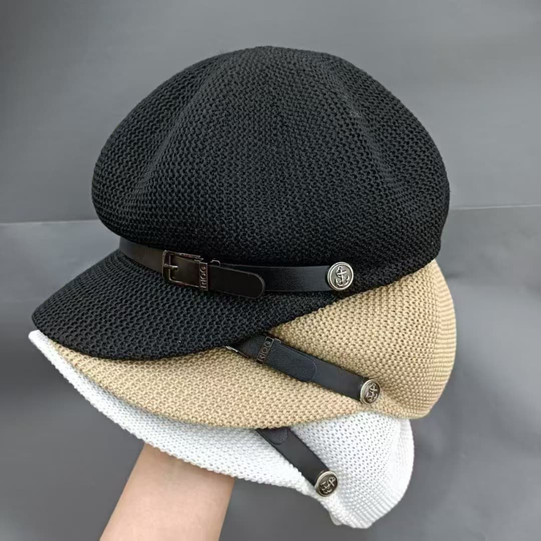 キャスケット 涼やか編み目の上品キャスケット