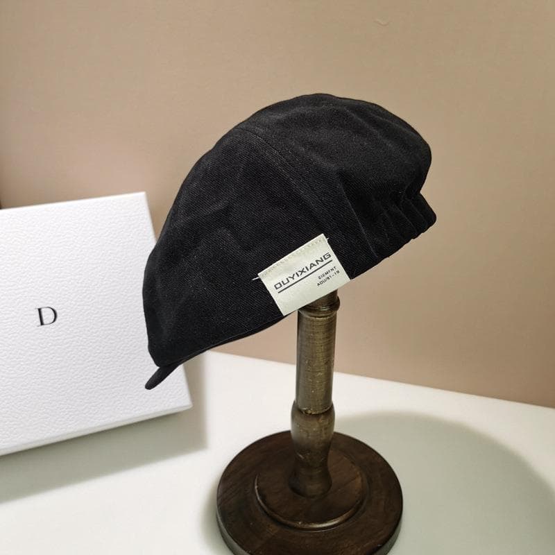 小顔効果キャスケット 無地シンプル コーデュロイ帽子