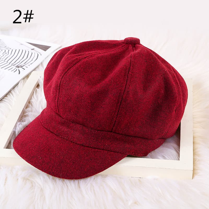 ウール素材キャスケット帽子ニュースボーイハット