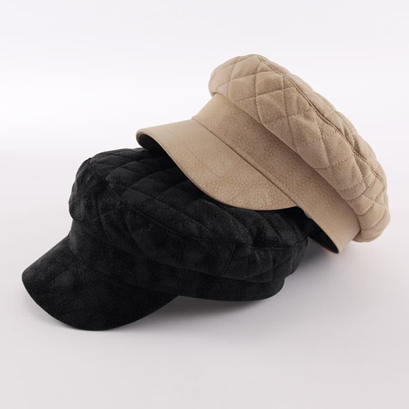 秋冬新作 レディース キルティング キャスケット 防寒帽子　ニット