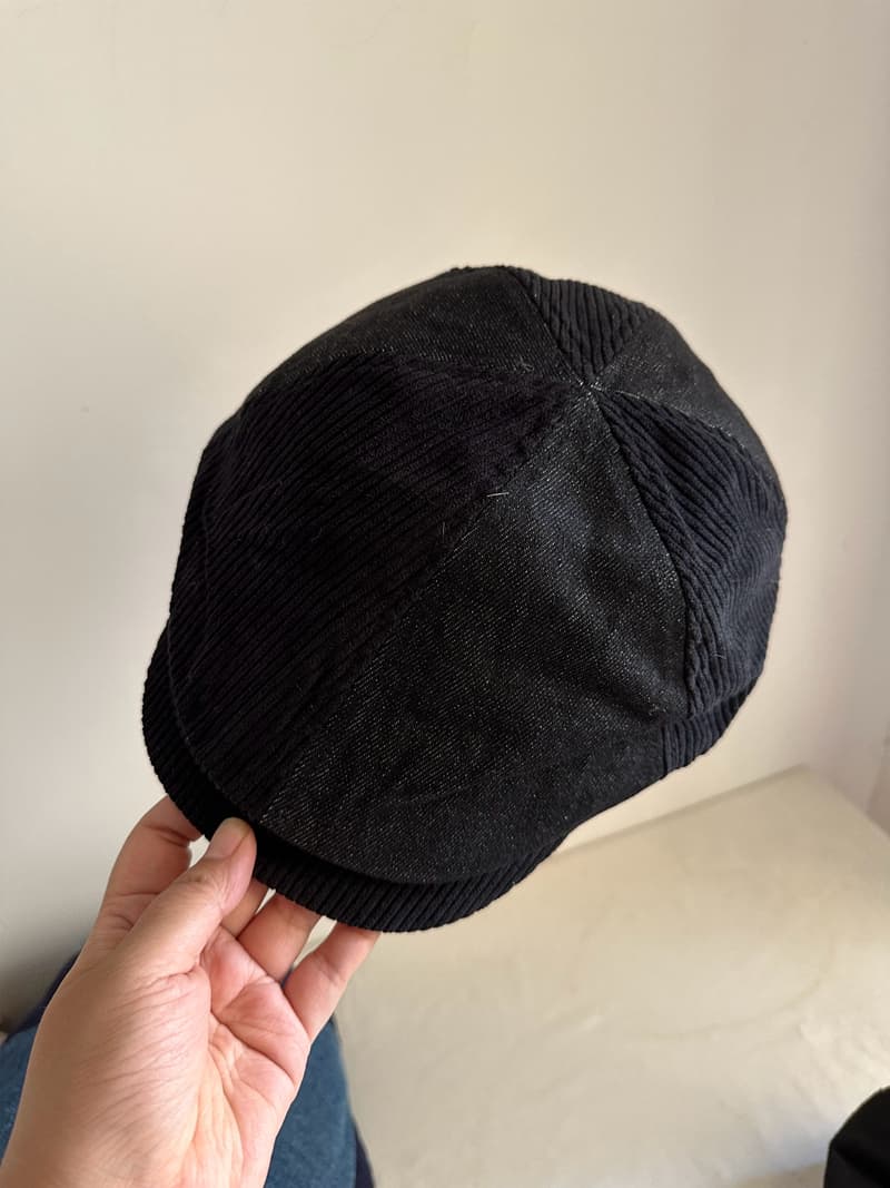 コーデュロイ×デニム切替キャスケット