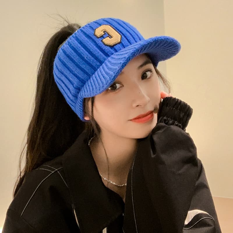 パイピングニットキャスケット帽