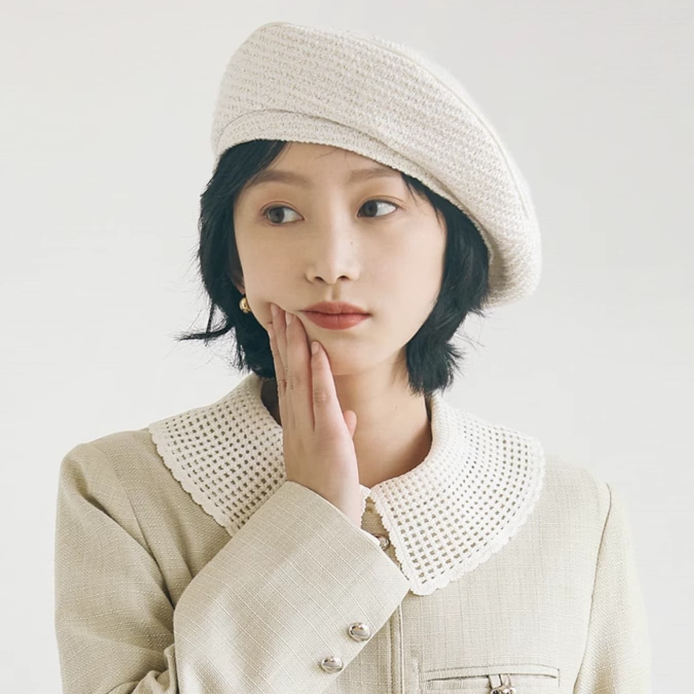 粒織りカジュアルキャスケット