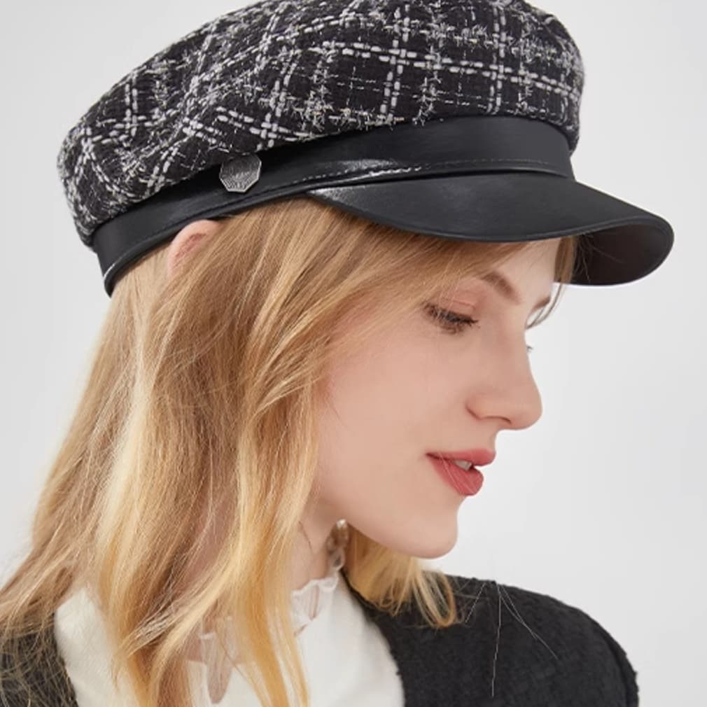 クラシカルツイードキャスケット帽