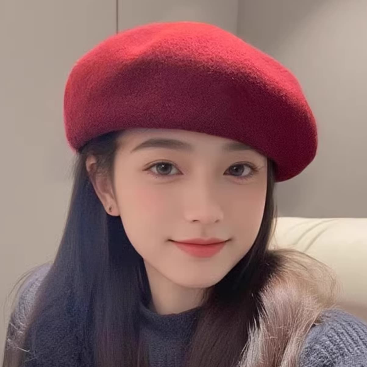 キャスケット なめらか質感のベレー帽