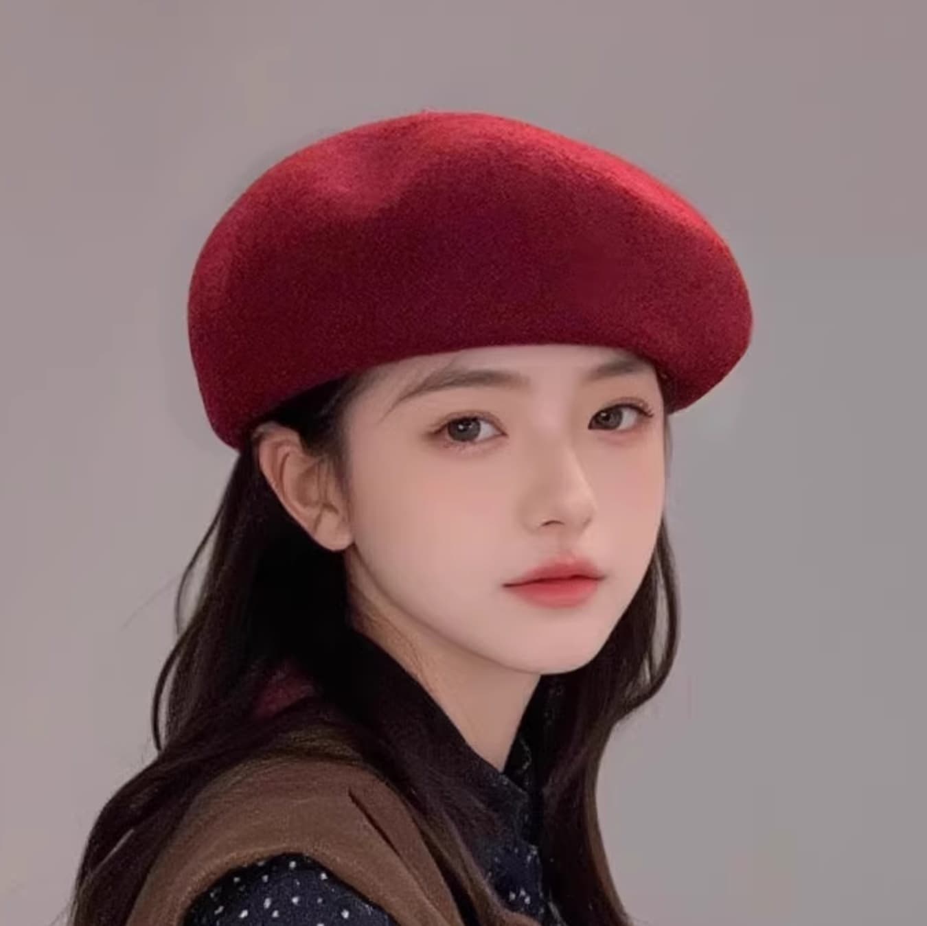 キャスケット なめらか質感のベレー帽