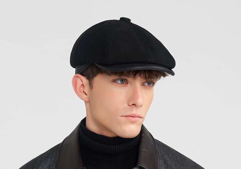 キャスケット 上質本革仕立て八枚はぎキャスケット