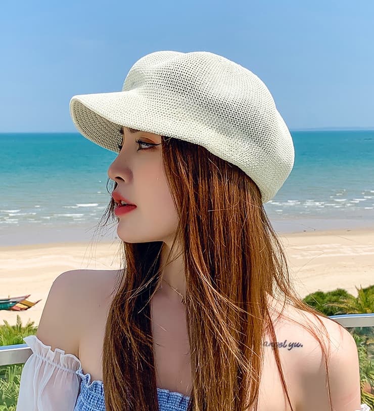 キャスケット 涼やか麦わらキャスケット