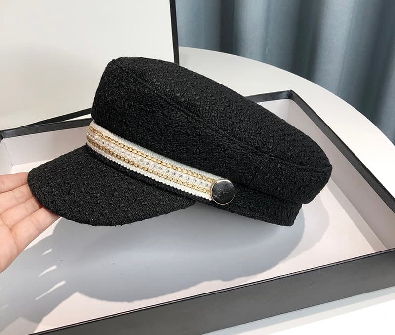 キャスケット 上質なツイード船長帽