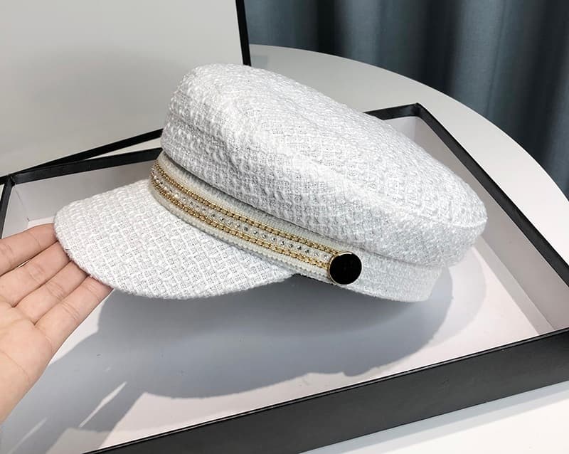 キャスケット 上質なツイード船長帽