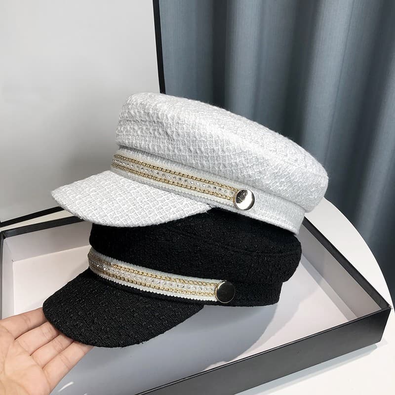 キャスケット 上質なツイード船長帽