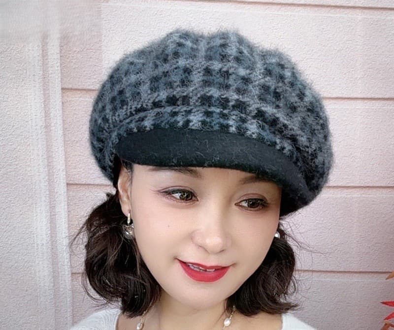 キャスケット ふんわりウール混キャスケット帽