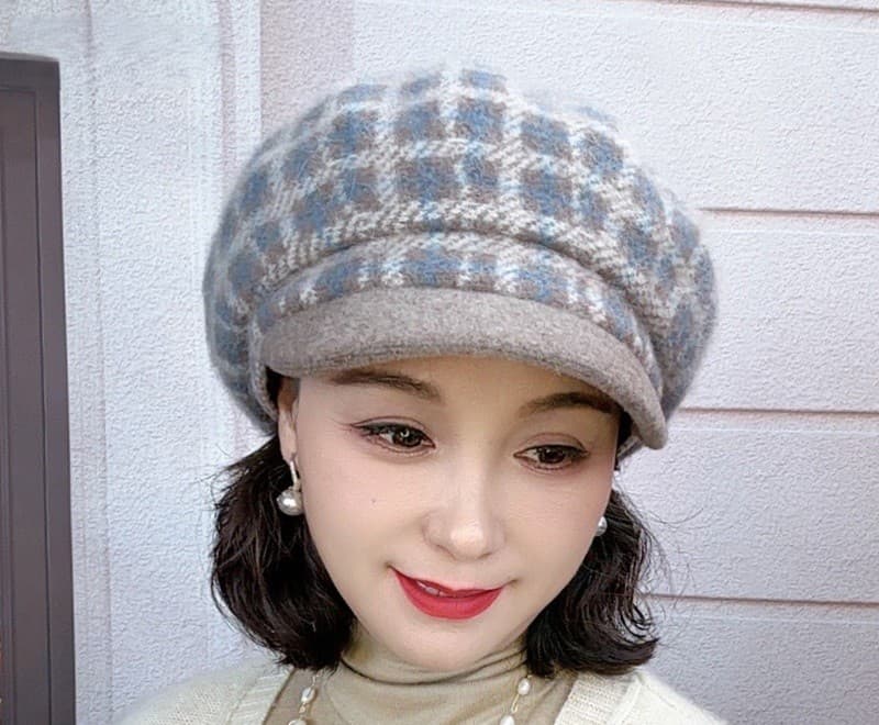 キャスケット ふんわりウール混キャスケット帽