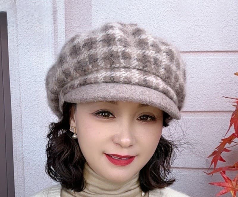 キャスケット ふんわりウール混キャスケット帽