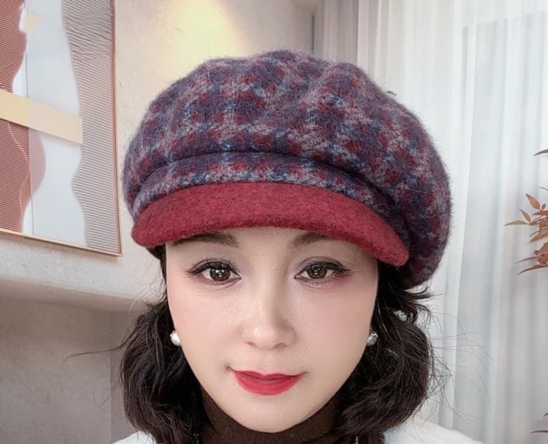 キャスケット ふんわりウール混キャスケット帽