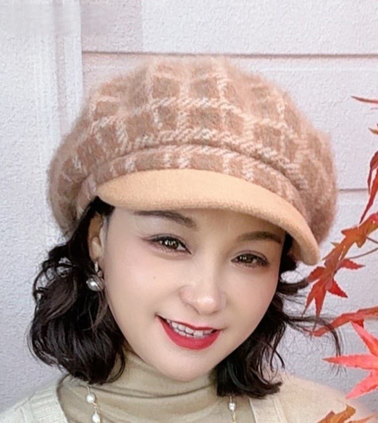 キャスケット ふんわりウール混キャスケット帽