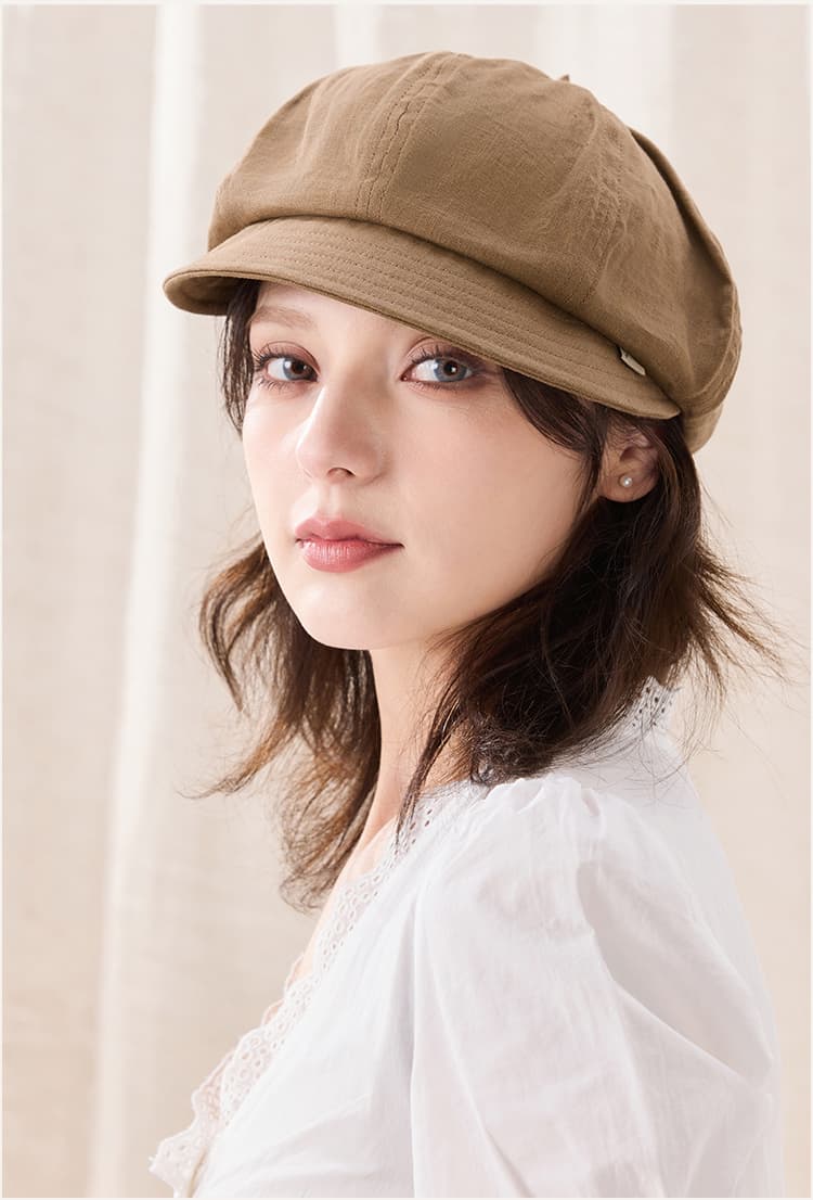 キャスケット 風合い豊かなリネン帽子