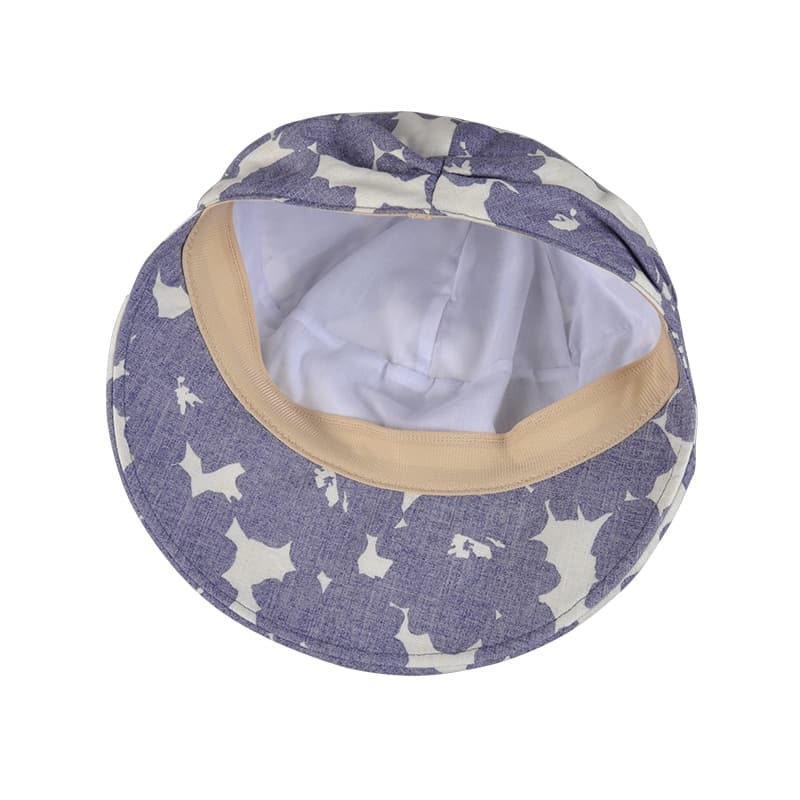 キャスケット 雲模様のリネンキャスケット帽