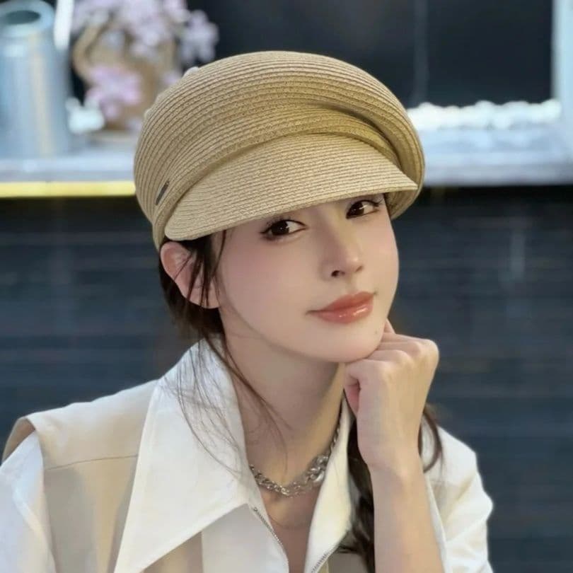 キャスケット　涼風リブキャスケット帽