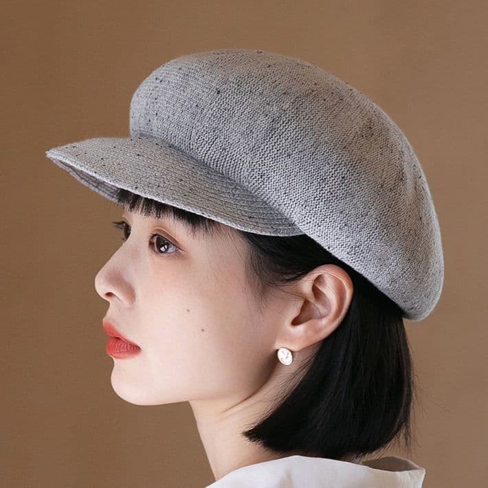 キャスケット 風合い豊かな折り返しつば付きニットキャップ