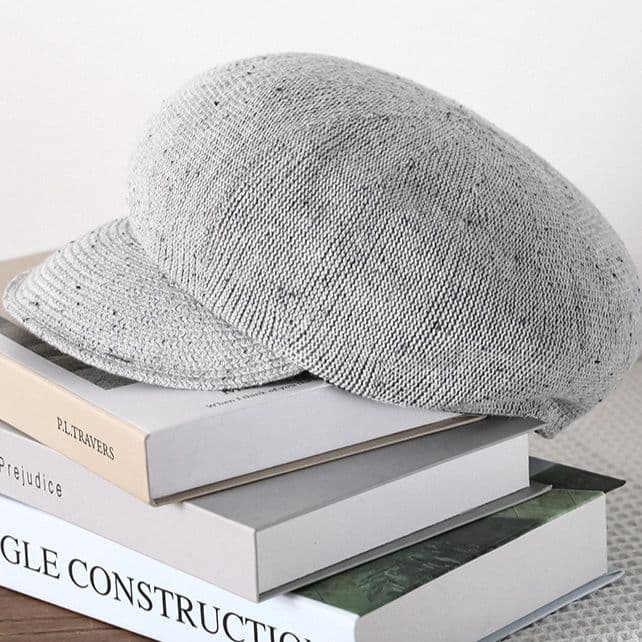 キャスケット 風合い豊かな折り返しつば付きニットキャップ