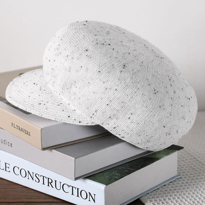 キャスケット 風合い豊かな折り返しつば付きニットキャップ