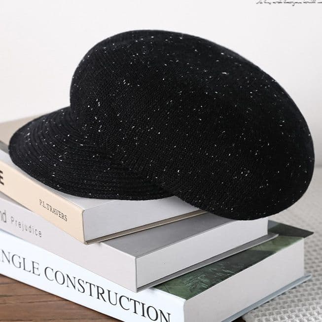 キャスケット 風合い豊かな折り返しつば付きニットキャップ