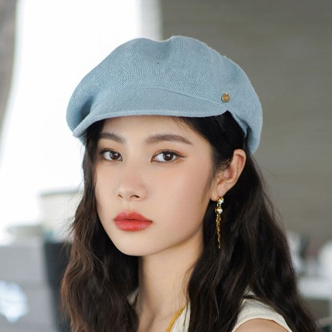 キャスケット　涼やか天然リネンキャスケット帽