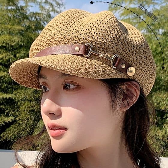 キャスケット　涼やか編み目 日よけキャスケット帽