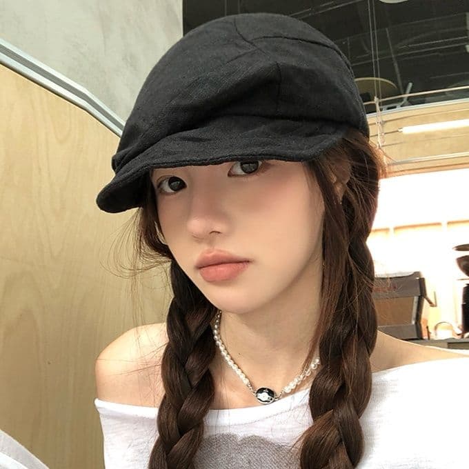 キャスケット　風合い豊かなリネンキャスケット帽