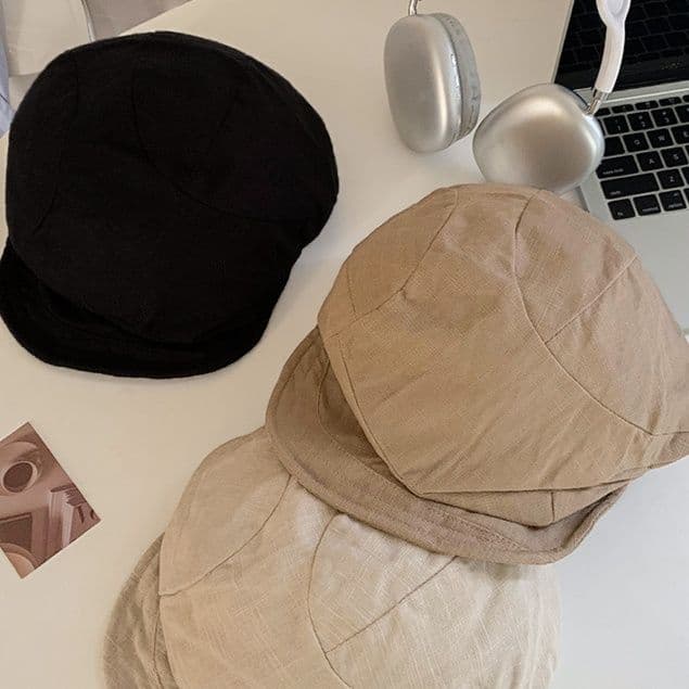 キャスケット　風合い豊かなリネンキャスケット帽