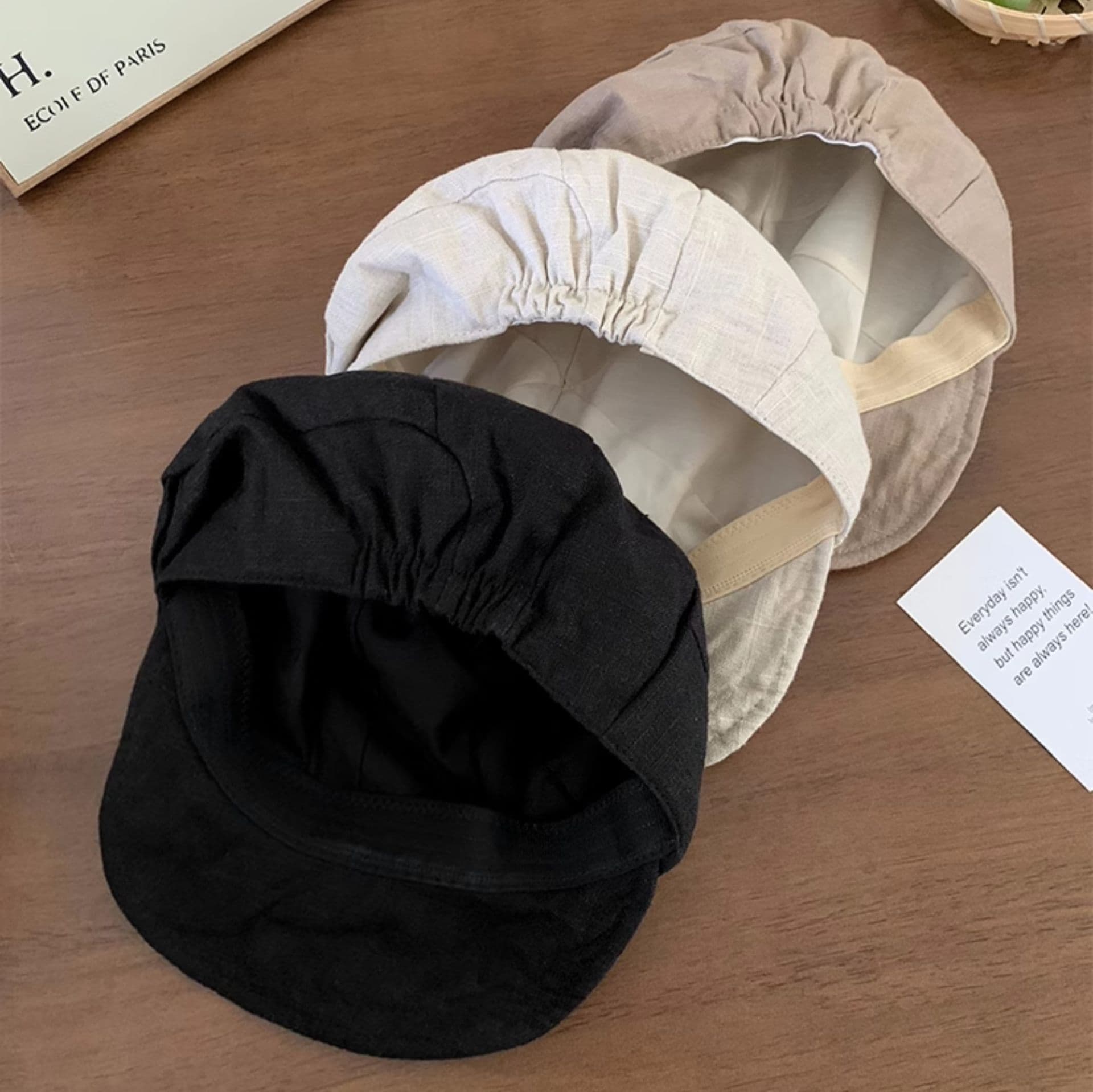 キャスケット　風合い豊かなリネンキャスケット帽