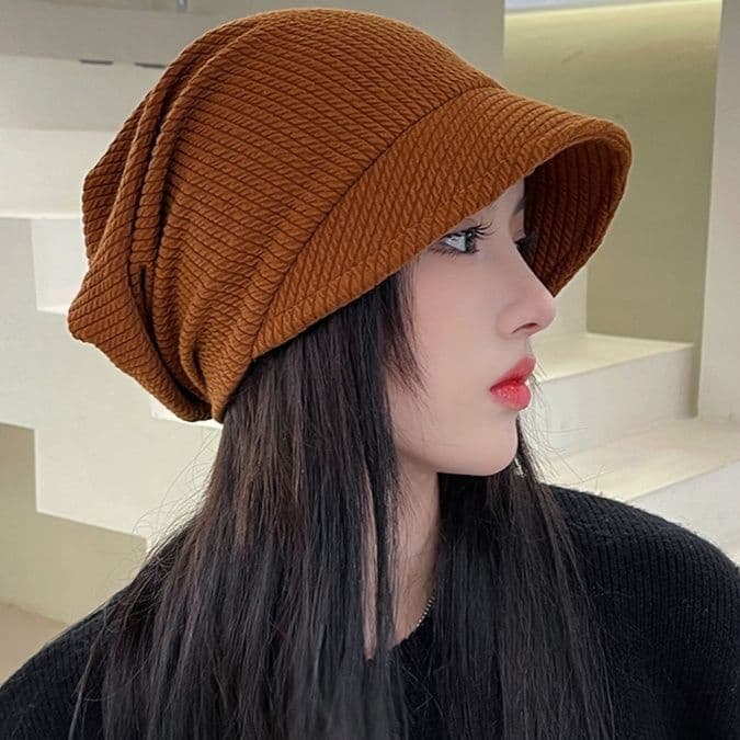キャスケット 立体編み目キャスケットニット帽