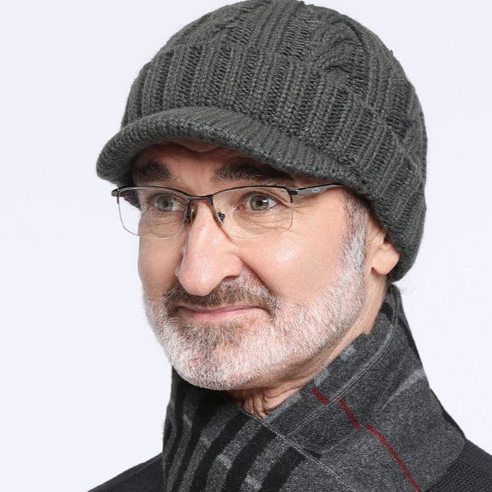 キャスケット 暖和つば付きニットキャスケット