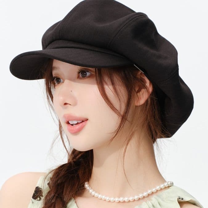 キャスケット 優雅さ漂う八角形リネンキャスケット