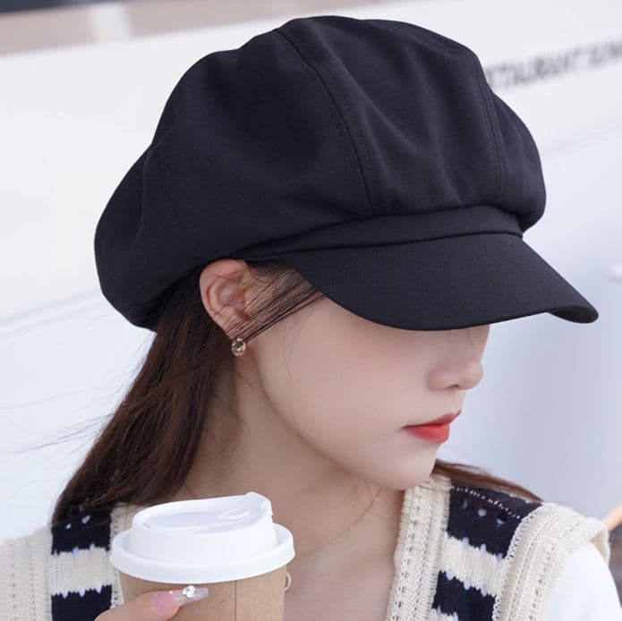 キャスケット 優雅さ漂う八角形リネンキャスケット