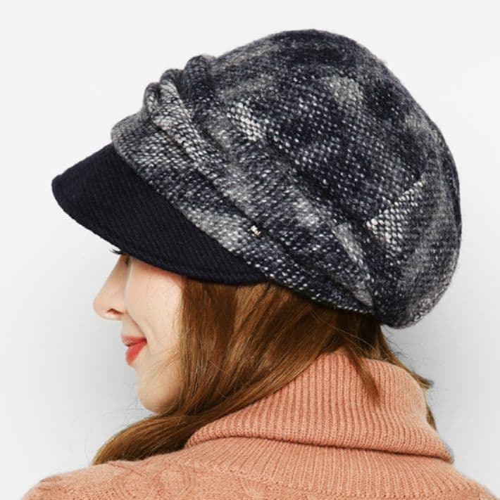 キャスケット なめらか風合い ウール混キャスケット