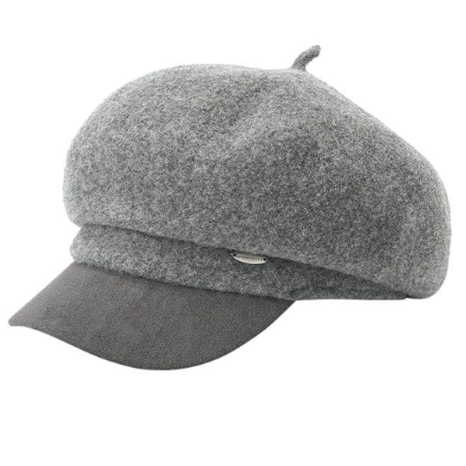 キャスケット ツバ付きふんわりウール帽子