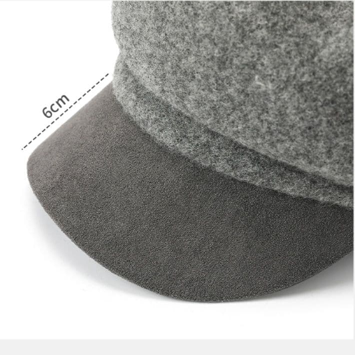 キャスケット ツバ付きふんわりウール帽子