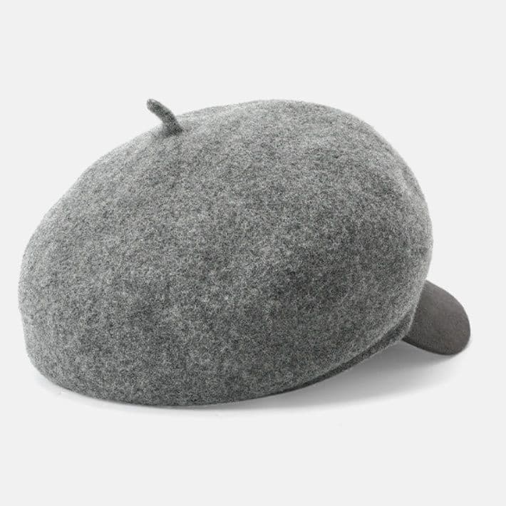 キャスケット ツバ付きふんわりウール帽子