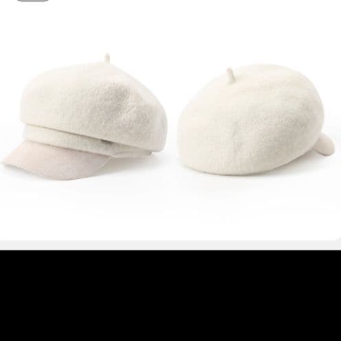 キャスケット ツバ付きふんわりウール帽子