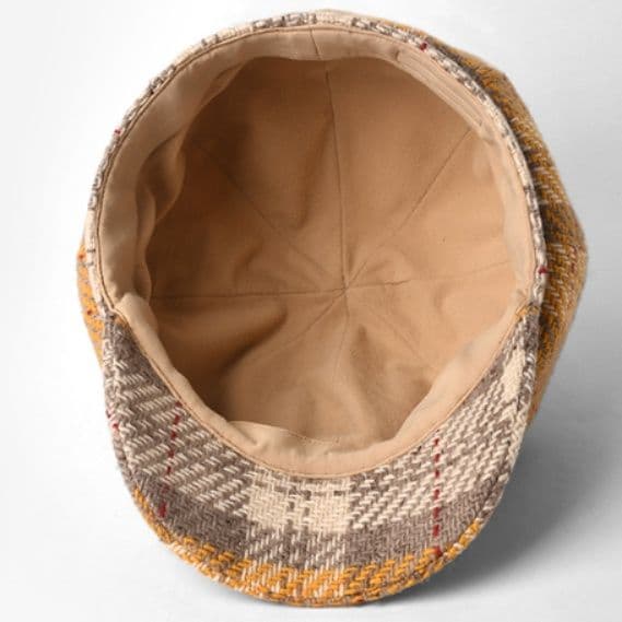 キャスケット 多彩な織り模様のウール帽子