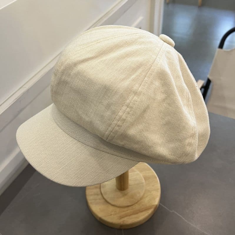 キャスケット 風合い豊かな麻混キャスケット