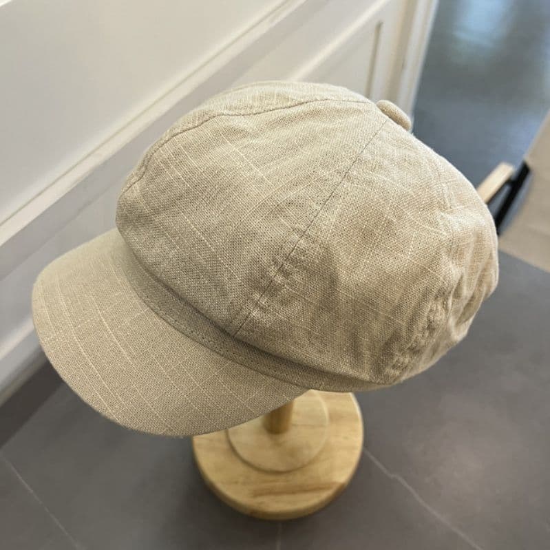 キャスケット 風合い豊かな麻混キャスケット