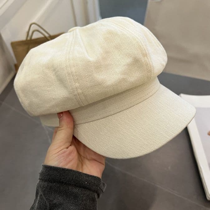 キャスケット 風合い豊かな麻混キャスケット