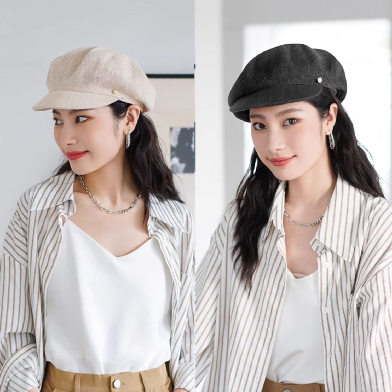 キャスケット 涼風纏う麻混キャスケット