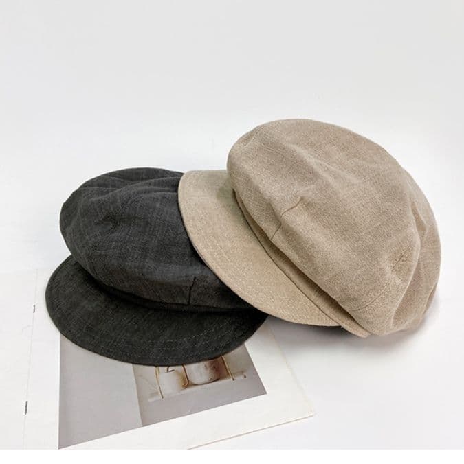 キャスケット 風合い豊かな職人仕立てリネンキャスケット