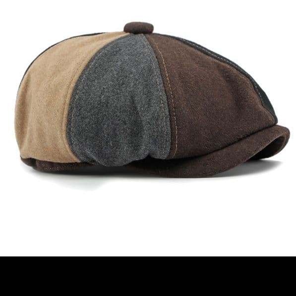 キャスケット 切り替えスエードハンチング帽