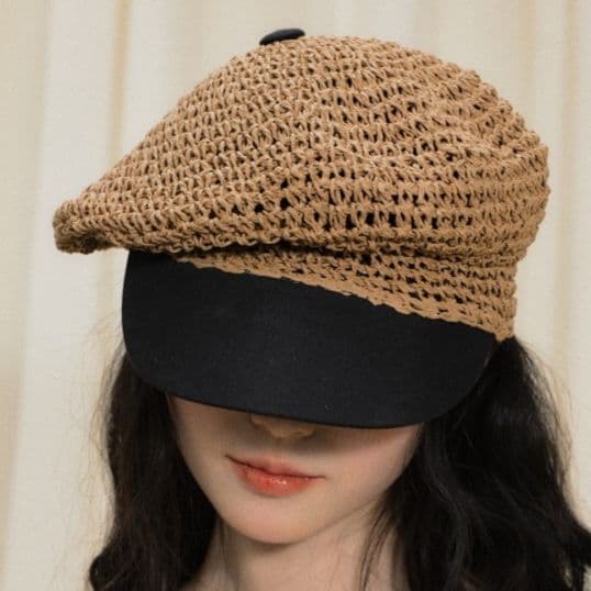 キャスケット 涼やか編み目キャスケット帽
