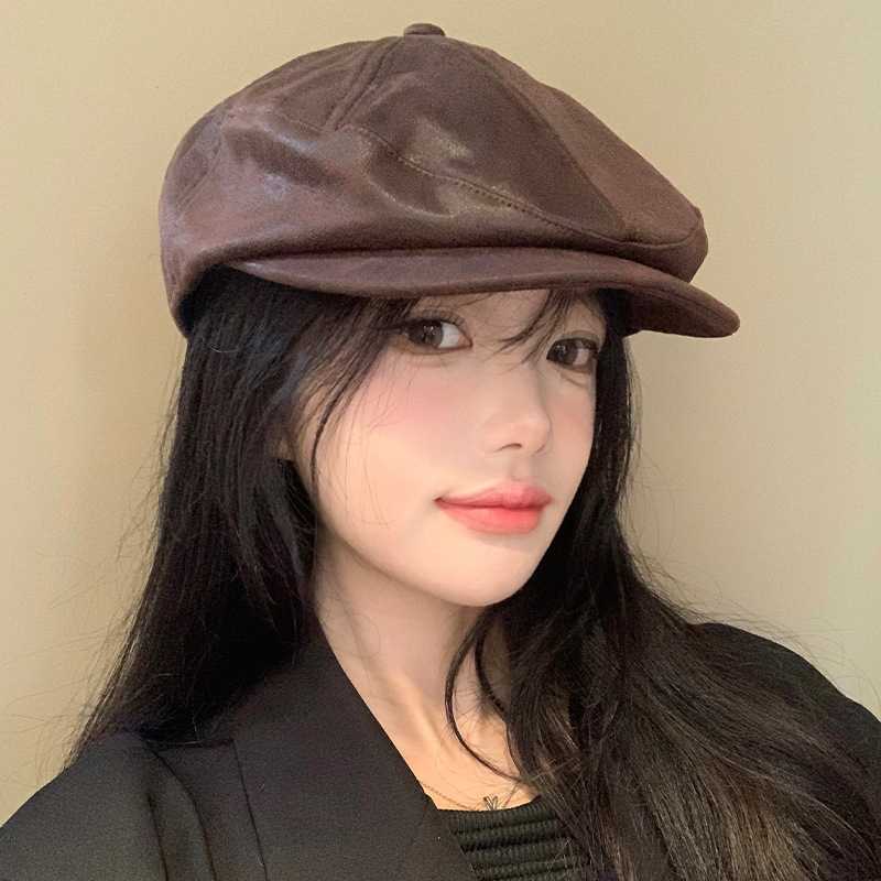 艶やかビンテージレザーキャスケット